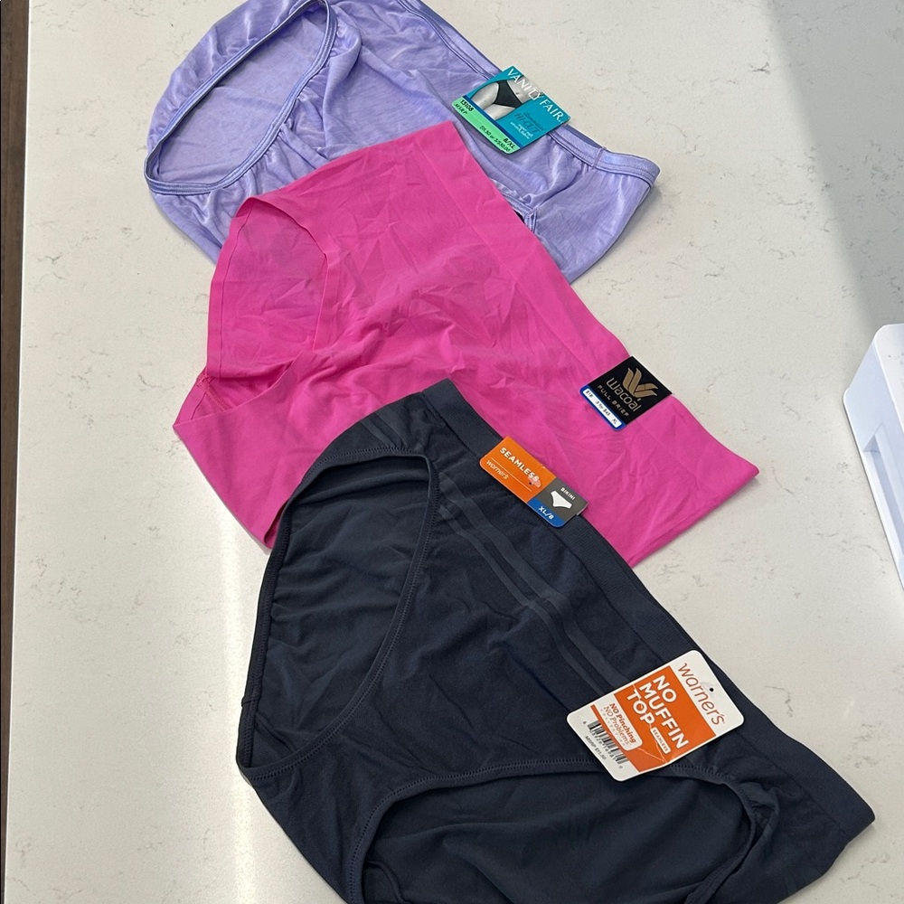 Vanity Fair  Bikini Briefs - Hot Pink, Lavender & Black